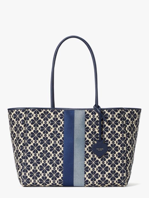 Everything Spade Flower Jacquard Stripe Large Tote