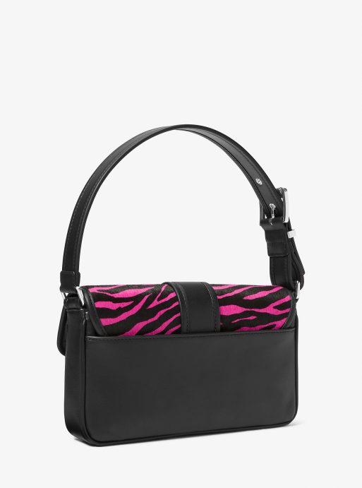 Colby Medium Zebra Print Calf Hair Shoulder Bag - Image 3