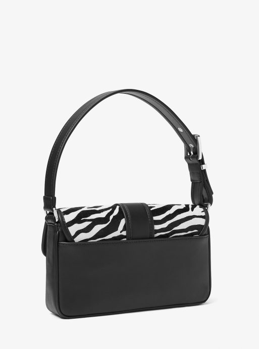 Colby Medium Zebra Print Calf Hair Shoulder Bag - Image 3