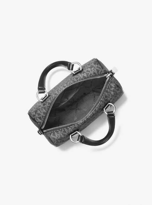 Grayson Small Logo Print Woven Duffel Crossbody Bag - Image 2